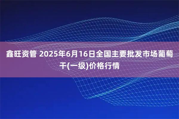 鑫旺资管 2025年6月16日全国主要批发市场葡萄干(一级)价格行情