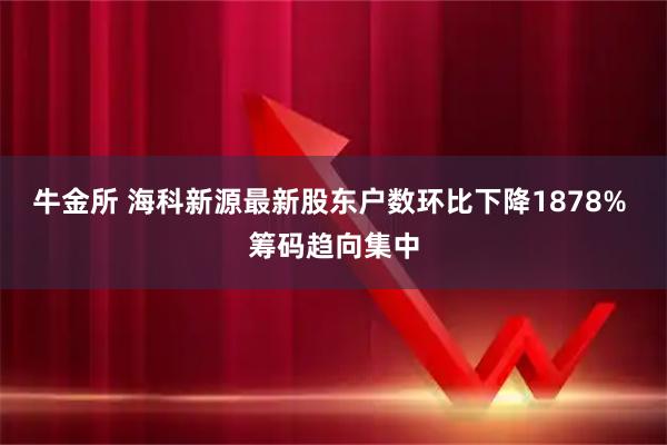 牛金所 海科新源最新股东户数环比下降1878% 筹码趋向集中